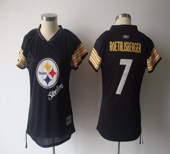 Steelers #7 Ben Roethlisberger Black 2011 Women's Field Flirt Stitched NFL Jersey